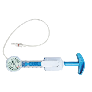 Used to supply pressure through the catheter in order to inflate of deflate the balloon, - Compatible with any type of Luer Lock connection.